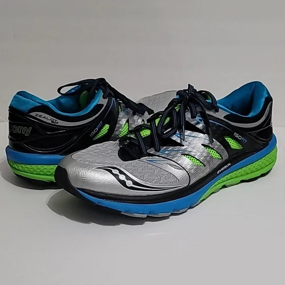 Saucony Men's Zealot Iso 2 Fit Everun Running Shoes Blue Run-Dry Sneakers Sz 14 - Picture 1 of 11